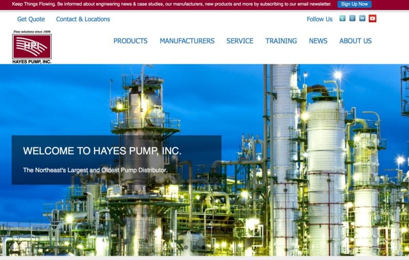 New  Site and Social Media for Hayes Pump Hayes Pump, Inc.